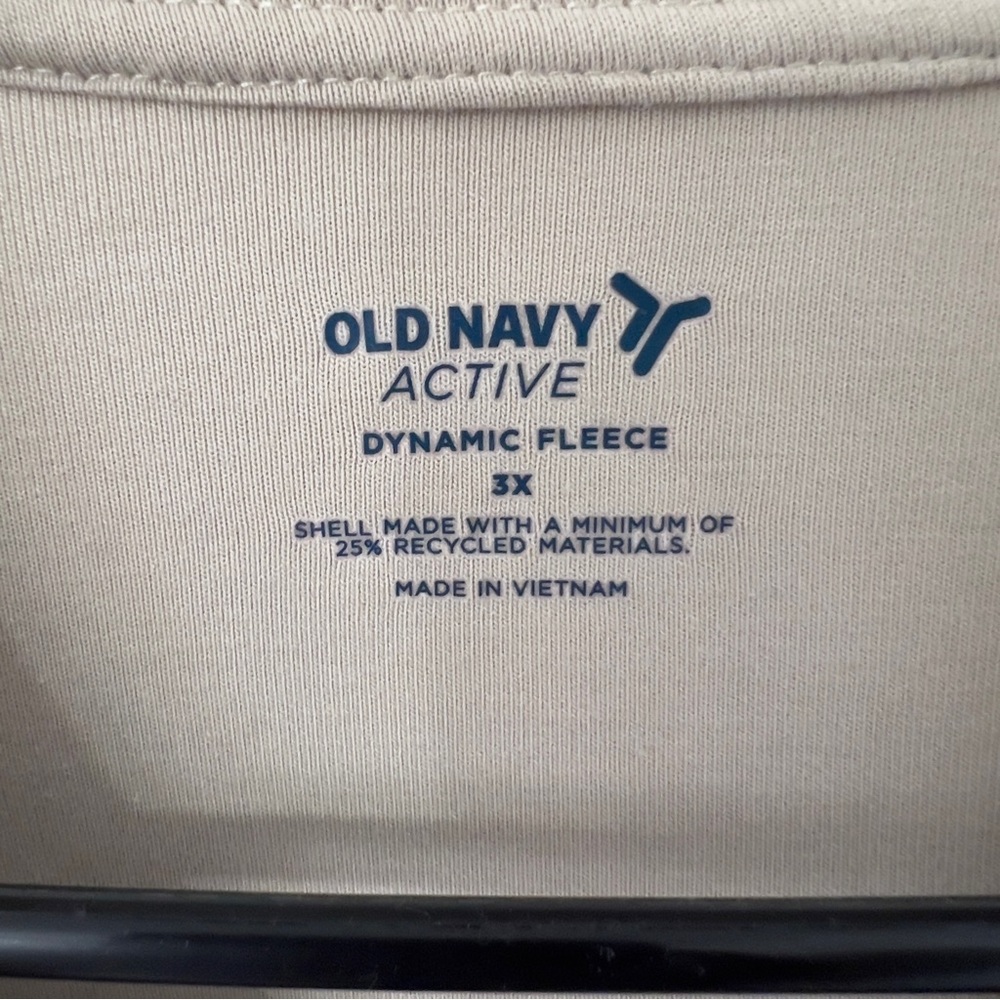 Old Navy Active Dynamic Fleece Jacket 3X Plus Size Beige Zip Up Athleisure - Picture 4 of 5